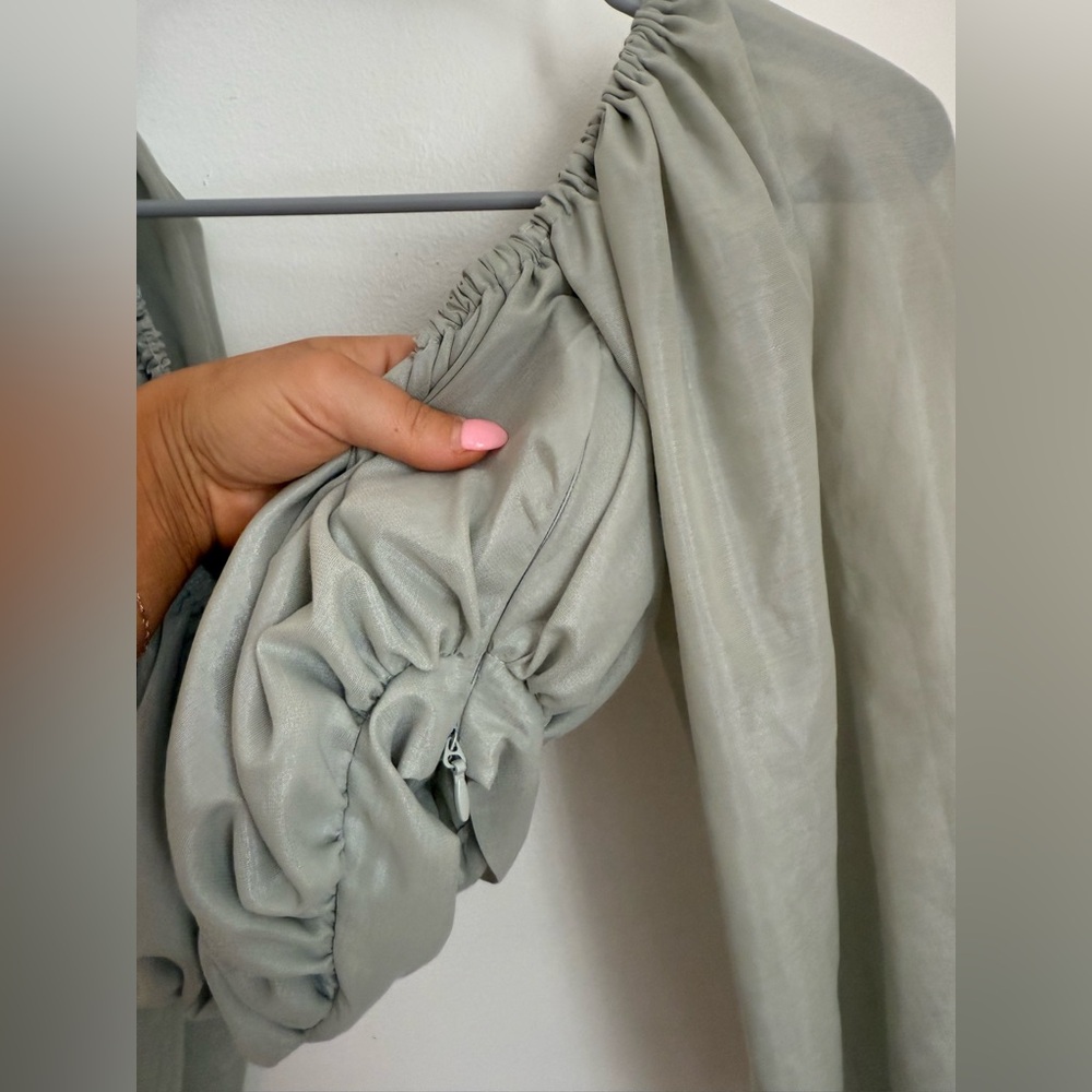 House of CB London Light Green Long Sleeve Crop Top Small - Picture 5 of 6